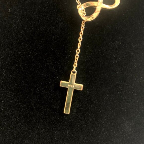 Unwritten 14K Gold Plated Infinity Cross Pendant Necklace - Picture 4 of 11